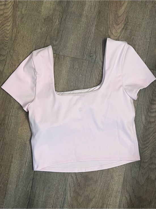 lululemon athletica Tops - Lululemon Align Square-Neck Short-Sleeve Cropped Top With built in bra Size 8